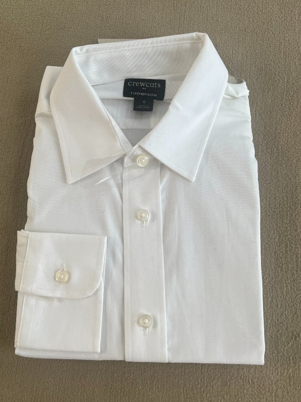 Crewcuts Boys White Classic Shirt Long Sleeves Size 8 New